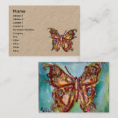 GOUDE BUTTERFLES IN BLUE Kraft Paper Visitekaartje (Voorkant / Achterkant)