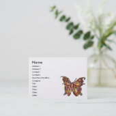 GOUDE BUTTERFLES IN BLUE SPARKLES White Pearl Pape Visitekaartje (Staand voorkant)