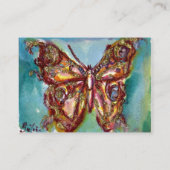 GOUDE BUTTERFLES IN BLUE SPARKLES White Pearl Pape Visitekaartje (Achterkant)