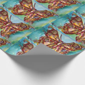 GOUDE BUTTERFLES IN BLUE Waterverf Wrapping Paper Cadeaupapier (Hoek)