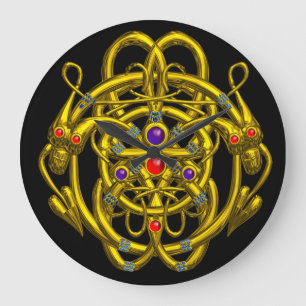 GOUDE CELTISCHE KENNIS MET TWEE TEKENS GROTE KLOK