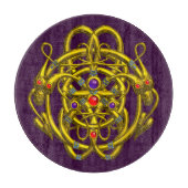 GOUDE CELTISCHE KENNIS MET TWEE TEKENS IN PAARSE S SNIJPLANK (Voorkant)