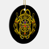 GOUDE CELTISCHE KENNIS MET TWEE TEKENS KERAMISCH ORNAMENT (Rechts)