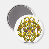 GOUDE CELTISCHE KENNIS MET TWEE TEKENS MAGNEET (Voorkant / Achterkant)