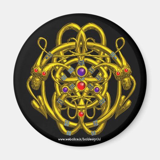 GOUDE CELTISCHE KENNIS MET TWEE TEKENS MAGNEET (Voorkant)