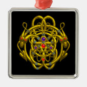 GOUDE CELTISCHE KENNIS MET TWEE TEKENS METALEN ORNAMENT (Voorkant)