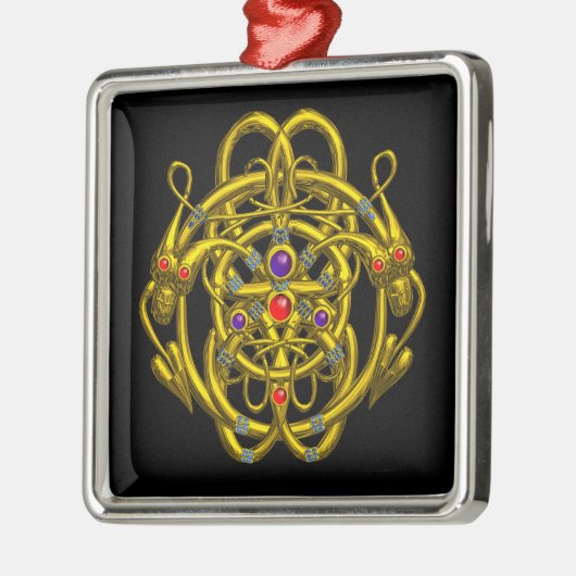 GOUDE CELTISCHE KENNIS MET TWEE TEKENS METALEN ORNAMENT (Links)