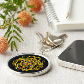 GOUDE CELTISCHE KENNIS MET TWEE TEKENS SLEUTELHANGER (Zijkant)