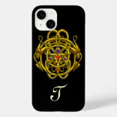 GOUDE CELTISCHE KENNIS MET TWEEDE DRAGONS zwart Case-Mate iPhone Case (Achterkant)