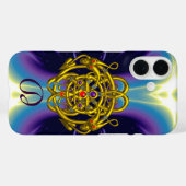 GOUDE CELTISCHE KENNIS MET TWEEDRAGONS MONOGRAM Case-Mate iPhone CASE (Achterkant (horizontaal))