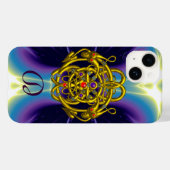 GOUDE CELTISCHE KENNIS MET TWEEDRAGONS MONOGRAM Case-Mate iPhone CASE (Achterkant (horizontaal))