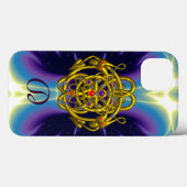 GOUDE CELTISCHE KENNIS MET TWEEDRAGONS MONOGRAM Case-Mate iPhone CASE (Achterkant (horizontaal))