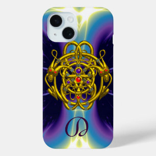 GOUDE CELTISCHE KENNIS MET TWEEDRAGONS MONOGRAM iPhone 15 CASE