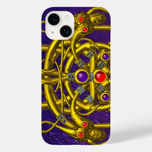 GOUDE CELTISCHE KENNIS, TWINKNOPEN, GEMSTONES Paar Case-Mate iPhone Case (Achterkant)