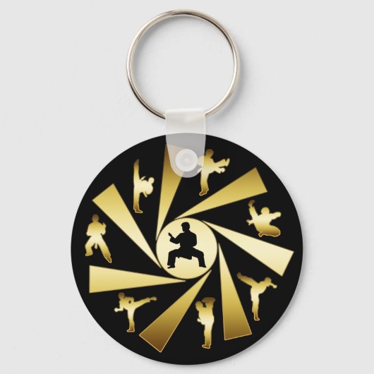 GOUDE EN ZWARTE MARTIELE WAPENS SLEUTELHANGER (Voorkant)
