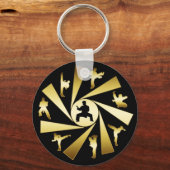GOUDE EN ZWARTE MARTIELE WAPENS SLEUTELHANGER (Voorkant)