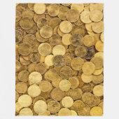 GOUDE MUNTEN FLEECE DEKEN (Voorkant)