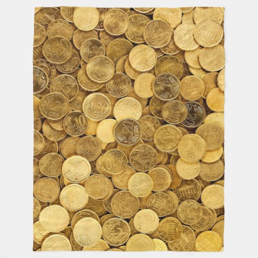 GOUDE MUNTEN FLEECE DEKEN (Voorkant)