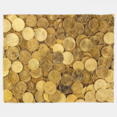 GOUDE MUNTEN FLEECE DEKEN (Voorkant (Horizontaal))