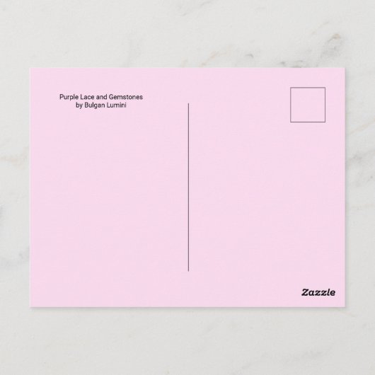 GOUDE PAARSE LACE-STROMEN EN KLEURSTONEN BRIEFKAART (Achterkant)