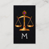 GOUDE SCHALEN VAN HET RECHT, JUSTITIE MONOGRAM, zw Visitekaartje (Achterkant)