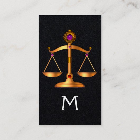 GOUDE SCHALEN VAN HET RECHT, JUSTITIE MONOGRAM, zw Visitekaartje (Achterkant)