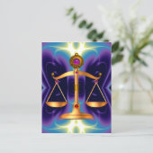 GOUDE SCHALEN VAN HET RECHT MET GEM STONES, rechts Briefkaart (Staand voorkant)