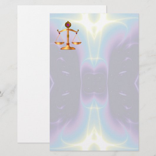 GOUDE SCHALEN VAN HET RECHT MET GEM STONES, rechts Briefpapier (Voorkant / Achterkant)