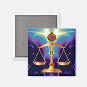 GOUDE SCHALEN VAN HET RECHT MET GEM STONES, rechts Magneet (Voorkant / Achterkant)