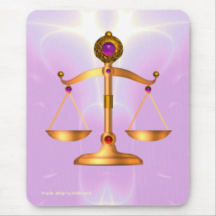 GOUDE SCHALEN VAN HET RECHT MET GEM STONES, rechts Muismat