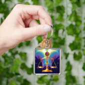 GOUDE SCHALEN VAN HET RECHT MET GEM STONES, rechts Sleutelhanger (Hand)