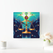 GOUDE SCHALEN VAN HET RECHT MET GEM STONES, rechts Vierkante Klok (Huis)