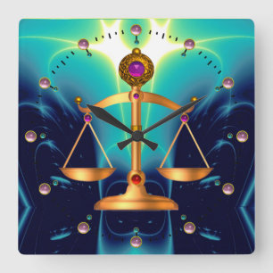 GOUDE SCHALEN VAN HET RECHT MET GEM STONES, rechts Vierkante Klok