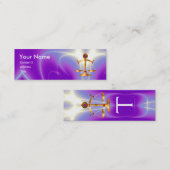 GOUDE SCHALEN VAN WETTELIJKE MONOGRAM Ultra Violet Mini Visitekaartje (Voorkant / Achterkant)