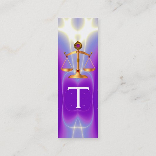 GOUDE SCHALEN VAN WETTELIJKE MONOGRAM Ultra Violet Mini Visitekaartje (Achterkant)