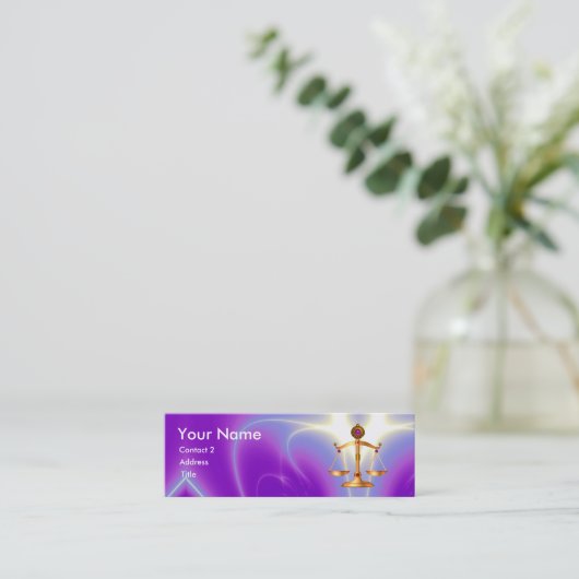 GOUDE SCHALEN VAN WETTELIJKE MONOGRAM Ultra Violet Mini Visitekaartje (Staand voorkant)