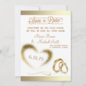 GOUDE SPARKLE BEWAREN DE DATUM SAVE THE DATE (Voorkant)