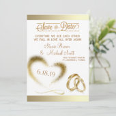 GOUDE SPARKLE BEWAREN DE DATUM SAVE THE DATE (Staand voorkant)