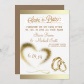 GOUDE SPARKLE BEWAREN DE DATUM SAVE THE DATE (Voorkant / Achterkant)