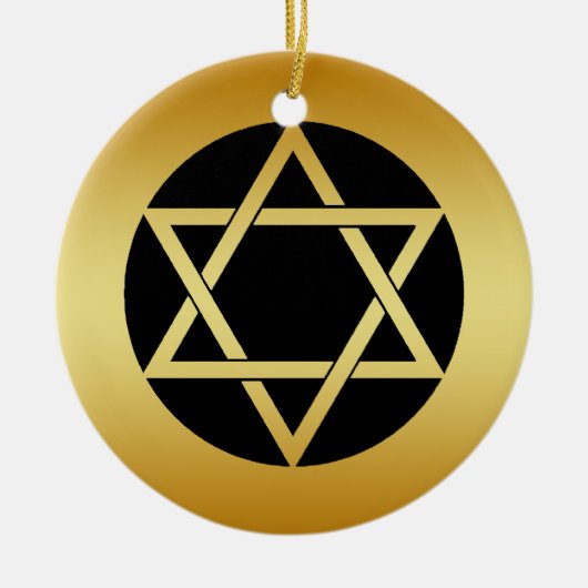 GOUDE STAR VAN DAVID-ORNAMENT KERAMISCH ORNAMENT (Voorkant)