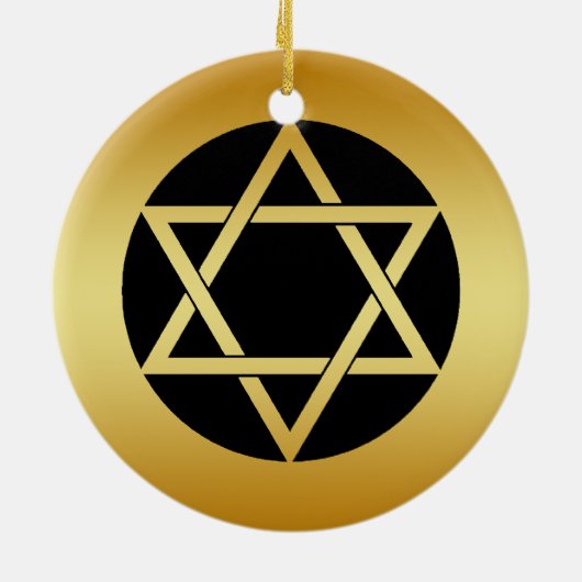 GOUDE STAR VAN DAVID-ORNAMENT KERAMISCH ORNAMENT (Achterkant)