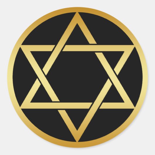GOUDE STAR VAN DAVID RONDE STICKER (Voorkant)