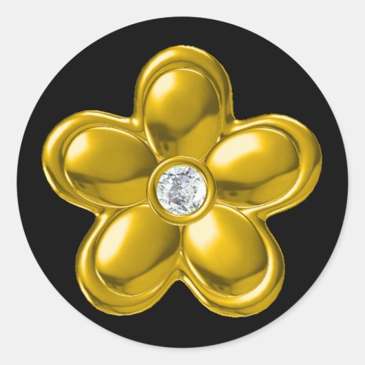 GOUDE STROOM MET DIAMOND RONDE STICKER (Voorkant)