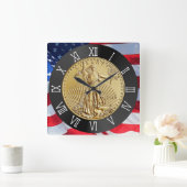 GOUDE VRIJHEIDSCOIN VIERKANTE KLOK (Huis)