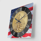 GOUDE VRIJHEIDSCOIN VIERKANTE KLOK (Hoek)