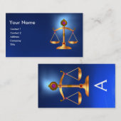 GOUDE WETGEVING MET GEM STONES MONOGRAM Blue Visitekaartje (Voorkant / Achterkant)