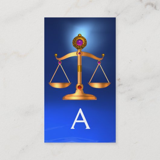 GOUDE WETGEVING MET GEM STONES MONOGRAM Blue Visitekaartje (Achterkant)