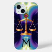 GOUDE WETGEVING MET GEM STONES MONOGRAM Case-Mate iPhone CASE (Achterkant)