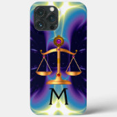 GOUDE WETGEVING MET GEM STONES MONOGRAM Case-Mate iPhone CASE (Achterkant)