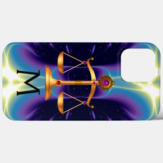 GOUDE WETGEVING MET GEM STONES MONOGRAM Case-Mate iPhone CASE (Achterkant (horizontaal))